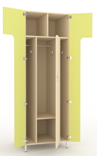 Шкаф для раздевалки желто-белый