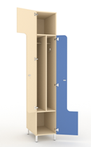 Шкаф для раздевалки голубо-розовый